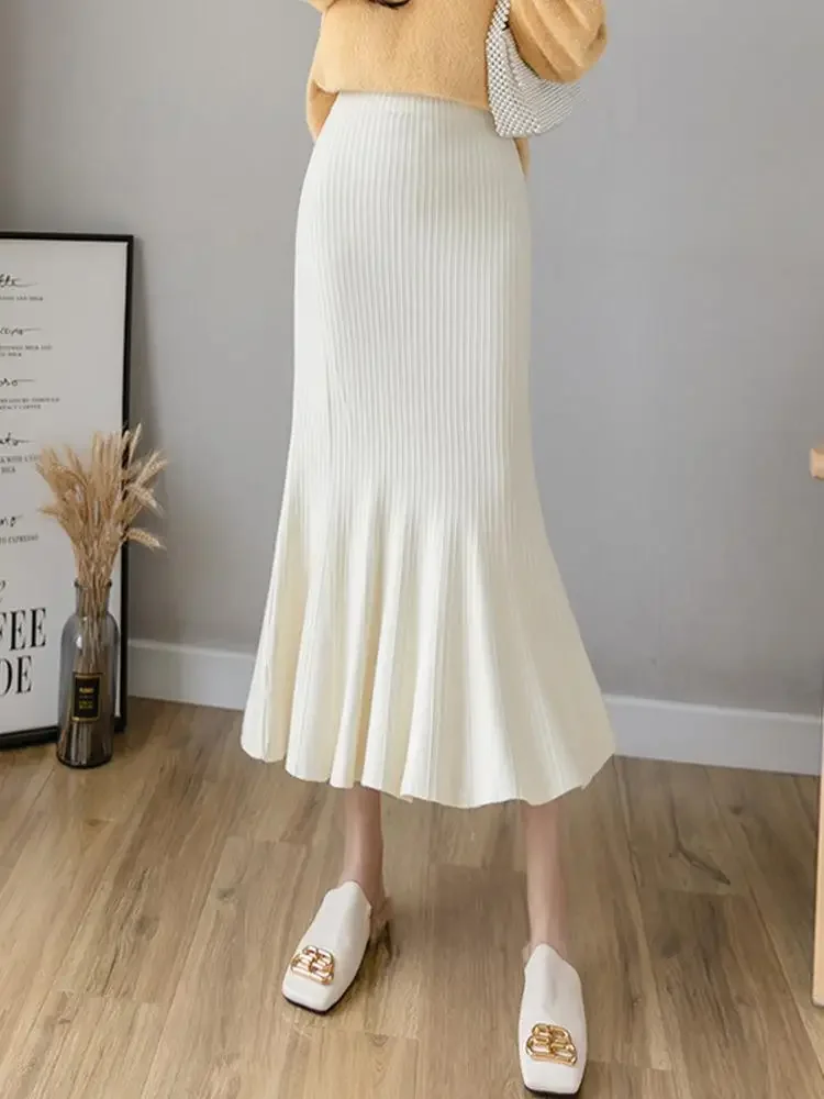 Summer Clothing Wraps - Jupe en maille à taille haute
