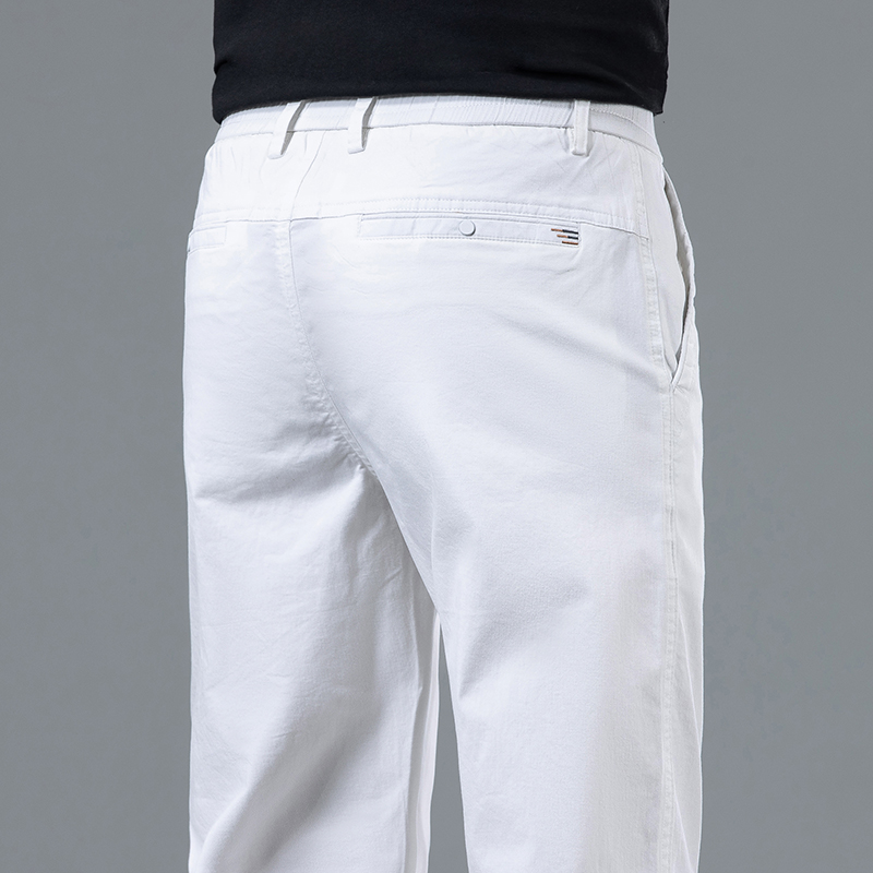 Summer Clothing Brands - Pantalon droit blanc léger pour homme,