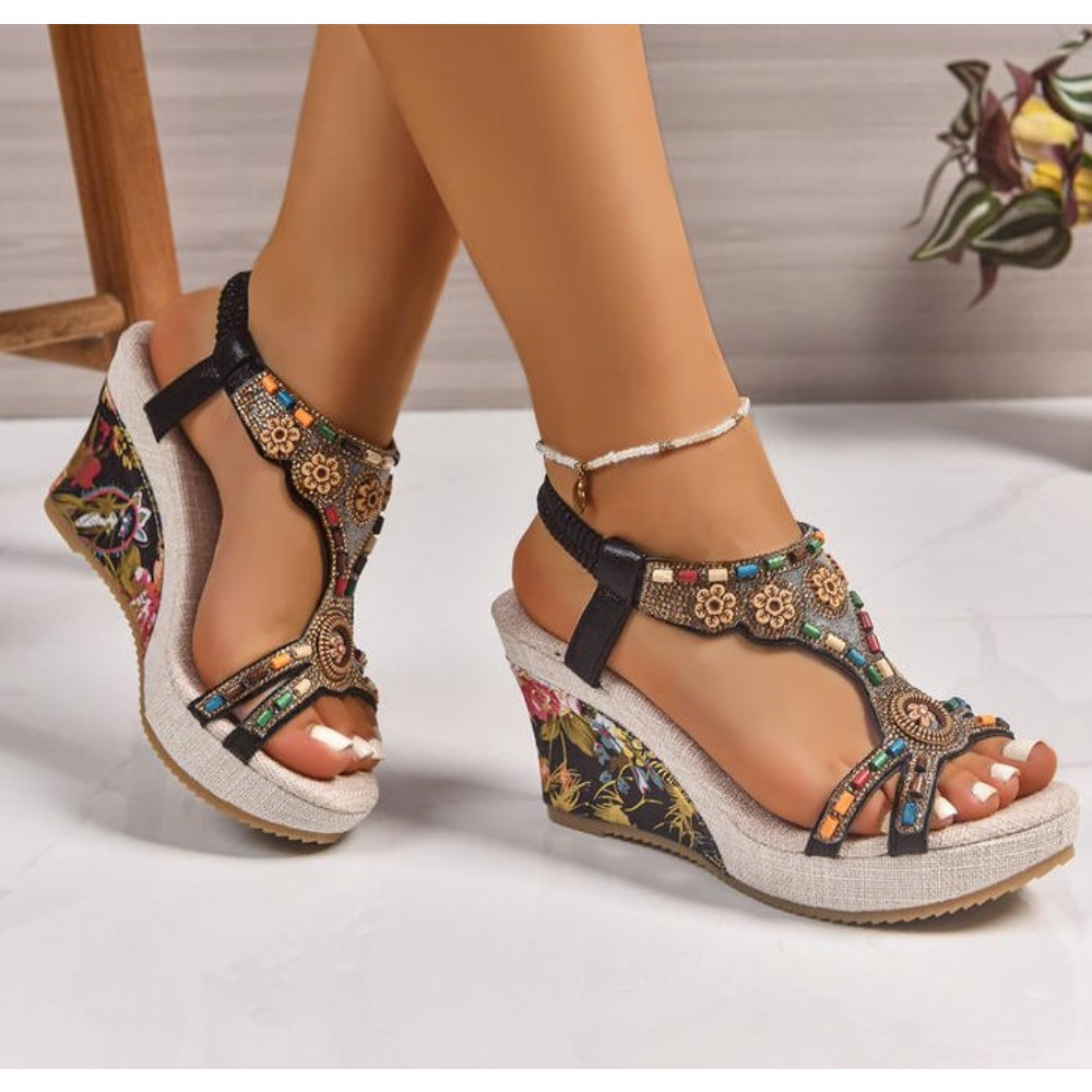 Summer Clothing Stores - Nouvelles sandales compensées rétro confortables en