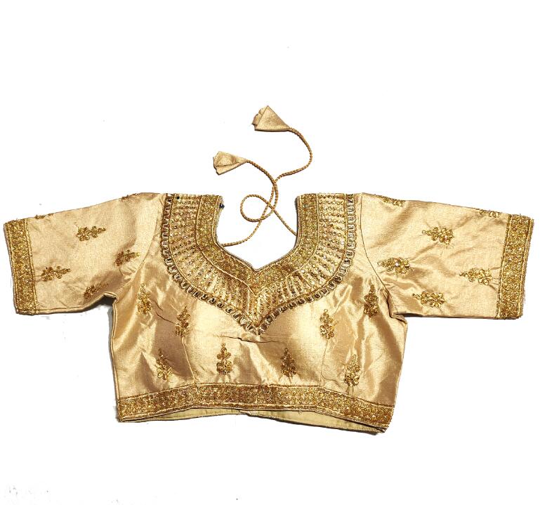 Summer Clothing Pakistan - Haut Sari Indien Traditionnel avec Broderie