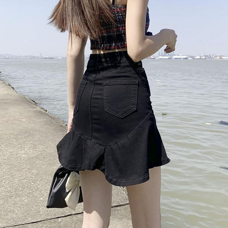 Jupe courte en denim pour femm - Summer Clothing Wraps avis et prix