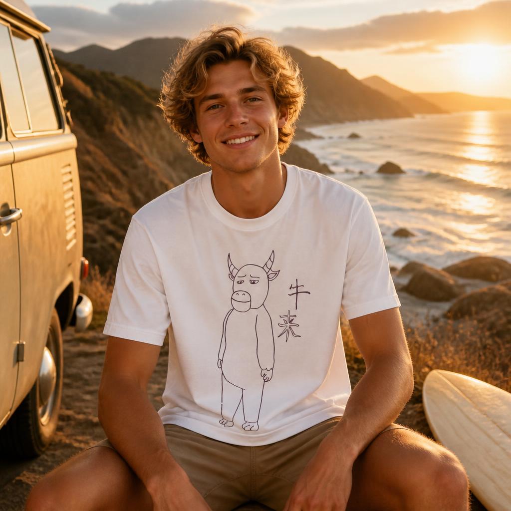 Niu Lai Drawing Men T-shirt 10 - Summer Clothing Drawing avis et prix
